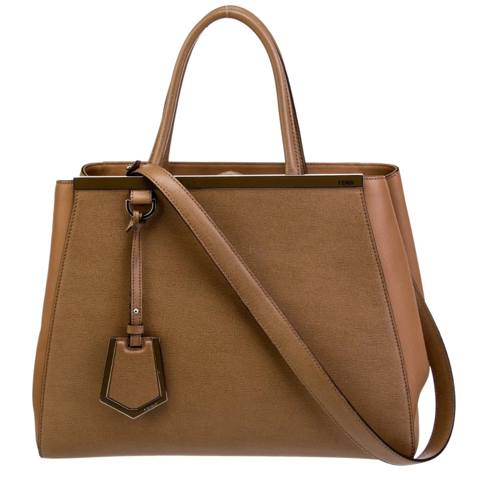 Fendi 2Jours Medium Size Caramel Brown Tote Bag